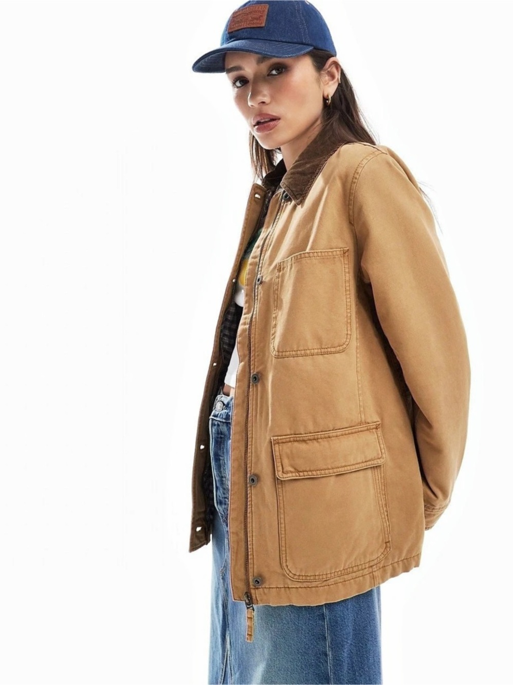 Levi's Cotton Canvas Barn Jacket with Corduroy Collar Medium - Bree Jacket